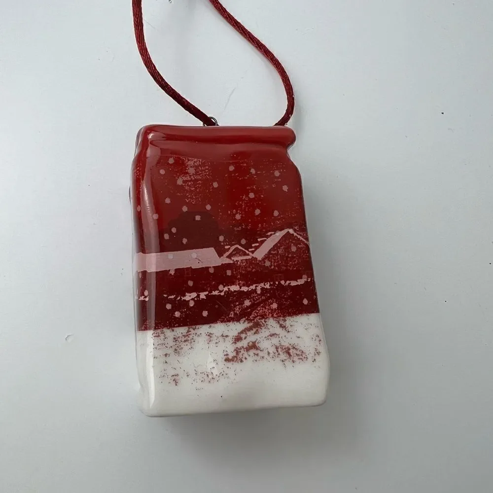 2007 STARBUCKS Christmas Blend Coffee Bag and Cup Set Ceramic Holiday Ornament